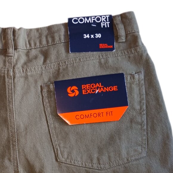 Regal Exchange Mens 34 x 30 Skinny Jeans Comfort Fit Distressed Green Jeans - Picture 2 of 6